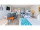 Cozy living area features a sofa, dining table, kitchenette, bunk beds, and a comfortable queen-sized bed at 1207 S Ocean Blvd. # 51305, Myrtle Beach, SC 29577