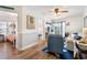 Inviting living room with hardwood floors, comfortable seating, and views into other rooms at 1510 S Ocean Blvd. # 101, Surfside Beach, SC 29575