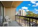 A balcony with room for two offers outdoor seating and nice building views at 210 75Th Ave N # 4032, Myrtle Beach, SC 29572
