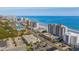 A dynamic aerial shot capturing the building's coastal location and expansive ocean views at 2301 S Ocean Blvd. # 825, Myrtle Beach, SC 29577