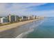 An eye-level aerial view of the coastline and surrounding ocean at 2301 S Ocean Blvd. # 825, Myrtle Beach, SC 29577