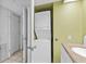 Stacked washer and dryer inside the bathroom at 2301 S Ocean Blvd. # 825, Myrtle Beach, SC 29577