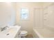 Bright bathroom featuring a shower-tub combo and a single sink vanity at 2505 Redwood St., Georgetown, SC 29440