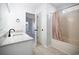 Bright bathroom features granite countertops, a soaking tub and updated fixtures throughout at 260 Barclay Dr., Myrtle Beach, SC 29579