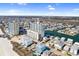 Stunning aerial view showcasing the coastal condo building, beautiful waterfront, and the surrounding cityscape at 3601 N Ocean Blvd. # 1840, North Myrtle Beach, SC 29582