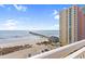 Balcony view overlooking the beach and pier at 3601 N Ocean Blvd. # 1840, North Myrtle Beach, SC 29582