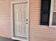 Close-up of unit's front door with complementary shutter on the side at 635 Waterway Village Blvd. # 12-I, Myrtle Beach, SC 29579