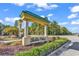 The community entrance to Bella Vita with manicured landscaping and signage at 801 San Marco Ct. # C, Myrtle Beach, SC 29579