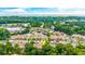 Aerial view of condos in a neighborhood featuring mature landscaping, and pond at 120 Brentwood Dr. # E, Murrells Inlet, SC 29576