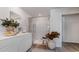 Bright bathroom featuring a walk-in shower, stylish vanity, and modern decor at 214 Bald Cypress Way, Conway, SC 29527