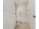 A standard white bathroom with a white shower-tub combo, toilet, and vanity at 3555 Highway 544 # 17F, Conway, SC 29526