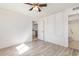 A simple room with gray wood laminate flooring and a ceiling fan to help circulate the air at 3555 Highway 544 # 17F, Conway, SC 29526