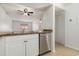 Modern kitchen with stainless steel appliances and a view into the living area at 3555 Highway 544 # 17F, Conway, SC 29526