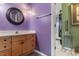 Bathroom with a single sink vanity, and an adjacent room with a shower at 470 Springlake Dr., Myrtle Beach, SC 29579