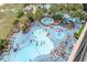 Overhead view of the outdoor pools and lounging area at Beach Cove Resort in North Myrtle Beach, South Carolina at 4800 S Ocean Blvd. # 606, North Myrtle Beach, SC 29582