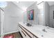 This bathroom features two sinks with lots of counter space and a shower at 6001- 1084 S Kings Highway, Myrtle Beach, SC 29575
