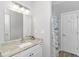 Bathroom features include a large mirror, vanity with a marble countertop, and a shower with a themed curtain at 6001-1383 S Kings Hwy., Myrtle Beach, SC 29575