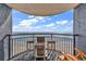 Oceanfront balcony with table and chairs at 6804 N Ocean Blvd. # 1623, Myrtle Beach, SC 29572