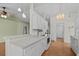 Well-lit kitchen features white cabinets, countertops, and appliances at 1021 Dunraven Ct., Conway, SC 29527