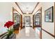 An elegant home foyer features tile flooring and decorative trim at 1110 Links Rd., Myrtle Beach, SC 29575