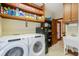 Laundry room with side by side washer and dryer and storage at 1110 Links Rd., Myrtle Beach, SC 29575