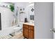 Bathroom featuring shower-tub combo, vanity with tile floors, and standard toilet at 1166 Bethpage Dr., Myrtle Beach, SC 29579