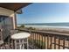 Balcony offers ocean view with seating, overlooking a beach with clear water at 201 N 76Th Ave. N # B-2, Myrtle Beach, SC 29572