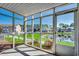 Relaxing screened porch with views of the pond and landscaped surroundings, offering a serene retreat at 2151 Clearwater Dr. # C, Surfside Beach, SC 29575