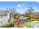 Aerial view of parking area with mature trees and surrounding buildings, providing convenient access at 6606 Wildwood Trail # D, Myrtle Beach, SC 29572