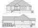 Blueprint of the home's rear and right facade with detailed specifications and measurements at Tbb Lot #3 Lakeside Dr., Conway, SC 29526