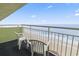 Scenic balcony with comfortable seating and panoramic views of the ocean and coastline at 1105 S Ocean Blvd. # 1134, Myrtle Beach, SC 29577