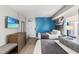 Comfortable bedroom with two beds, soft lighting, and TV at 2106 N Ocean Blvd. # 410, Myrtle Beach, SC 29572
