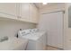Functional laundry room featuring a utility sink, washer, dryer, and ample storage space with overhead cabinets at 265 Venice Way # 1-201, Myrtle Beach, SC 29577