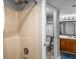 Bright condo bathroom with modern vanity, and shower provides a clean and stylish area at 7509 N Ocean Blvd. # 1203, Myrtle Beach, SC 29572