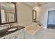Bathroom featuring double vanities, a jacuzzi tub, and a walk-in shower at 9547 Edgerton Dr. # 204, Myrtle Beach, SC 29572