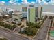 Beautiful aerial view of the Coral Beach Resort in Myrtle Beach with modern architecture and landscaping at 1105 South Ocean Blvd. # 852, Myrtle Beach, SC 29577