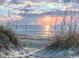 Artwork depicting a serene beach sunset with sandy dunes and tall beach grasses at 1221 Tidewater Dr. # 2821, North Myrtle Beach, SC 29582