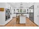 Modern kitchen with stainless steel appliances, a center island, and custom white cabinetry at 161 Twelve Oaks Dr., Pawleys Island, SC 29585