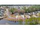 Aerial view of homes in a community with well-manicured lawns and mature trees at 199 Glenwood Dr., Conway, SC 29526