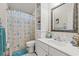 Bathroom with blue accents and a shower-tub combination at 3103 Robyn Ct., Little River, SC 29566