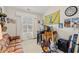 Bedroom with window, a ceiling fan, and decorated walls at 3103 Robyn Ct., Little River, SC 29566