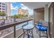 Balcony featuring a table and chairs with blue cushions at 400 20Th Ave. N # 101, Myrtle Beach, SC 29577