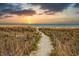 Sandy path leading to the beach and ocean at sunset with dunes and tall grass at 400 20Th Ave. N # 101, Myrtle Beach, SC 29577