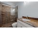 Bathroom featuring a glass shower enclosure and granite vanity at 425 Retriever Ct., Murrells Inlet, SC 29576