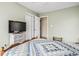 Cozy bedroom features a television and closet with white sliding doors at 4502 Little River Inn Ln. # 2507, Little River, SC 29566