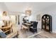 Stylish dining area with unique lighting, decor and wood-look flooring at 4515 Lighthouse Dr. # 25B, Little River, SC 29566