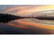 Tranquil sunset reflecting on the water near a city skyline, creating a picturesque evening scene at 530 Haven View Way, Murrells Inlet, SC 29576