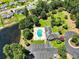 Aerial view of the community pool and clubhouse, offering residents a convenient leisure space at 537 Sand Ridge Rd., Conway, SC 29526