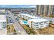 Aerial view of condo buildings and pool near the ocean at 9620 Shore Dr. # C101, Myrtle Beach, SC 29572