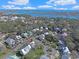 An aerial view of the community showcases homes surrounded by trees, and ocean views on the horizon at 10 Orchard Ave., Murrells Inlet, SC 29576